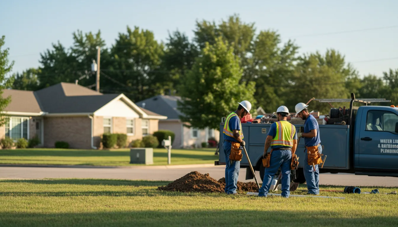 Residential water line and bathroom plumbing service in Lecompton, KS